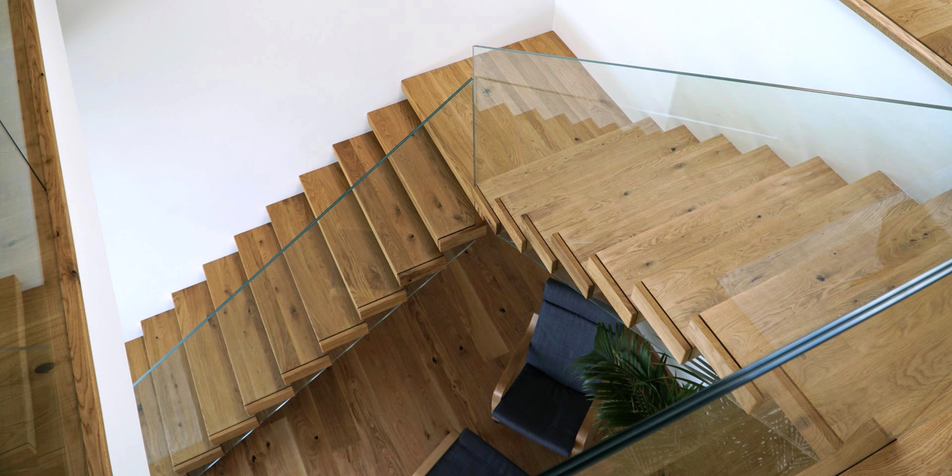 Glas Geländer Stufen